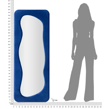 Lustro ścienne THEODOR Niebieskie 60X4X160 cm (wymiary lustra 42X142 cm)